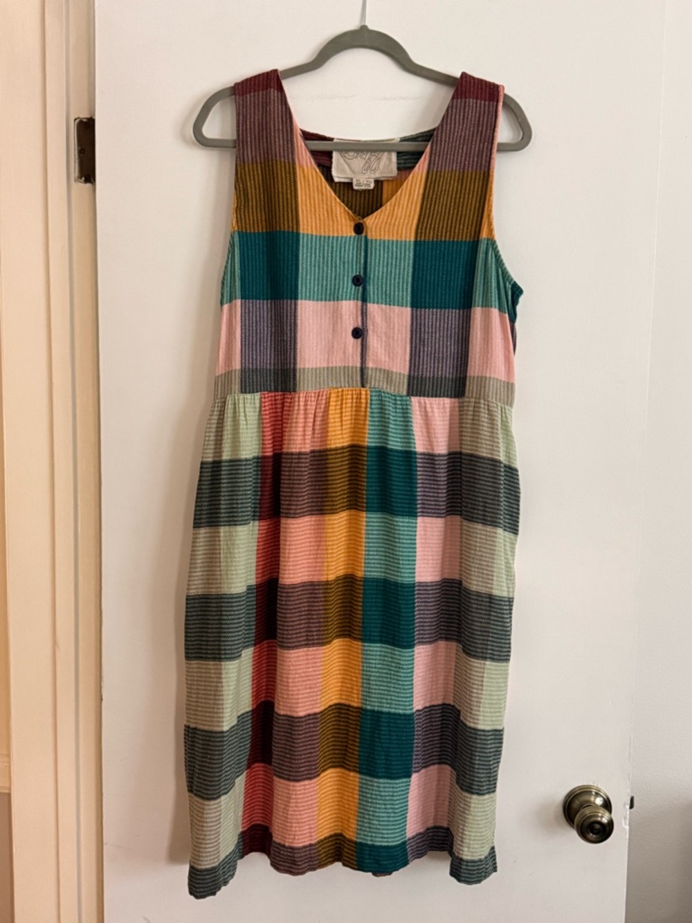 Ace & Jig Rooney Dress Plaid Midi | XL | Oversized Cotton | Made in India